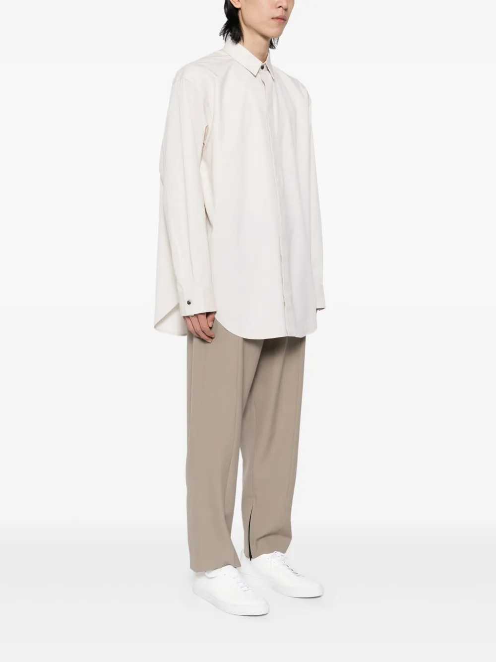 Shop Fear Of God Long-sleeved Shirt In ニュートラル
