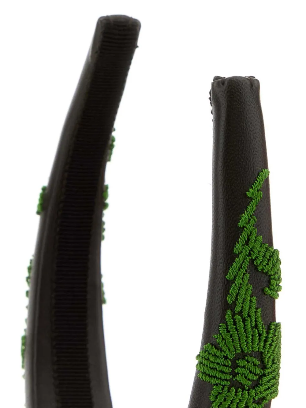 Prada Haarband met geborduurde bloemen Zwart