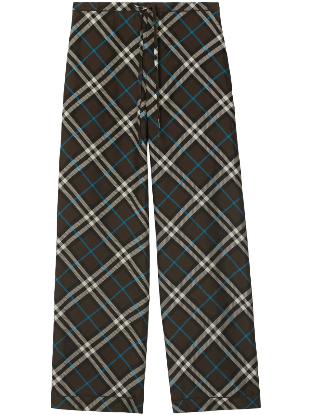 checked silk trousers