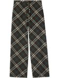 Burberry checked silk trousers - Brown