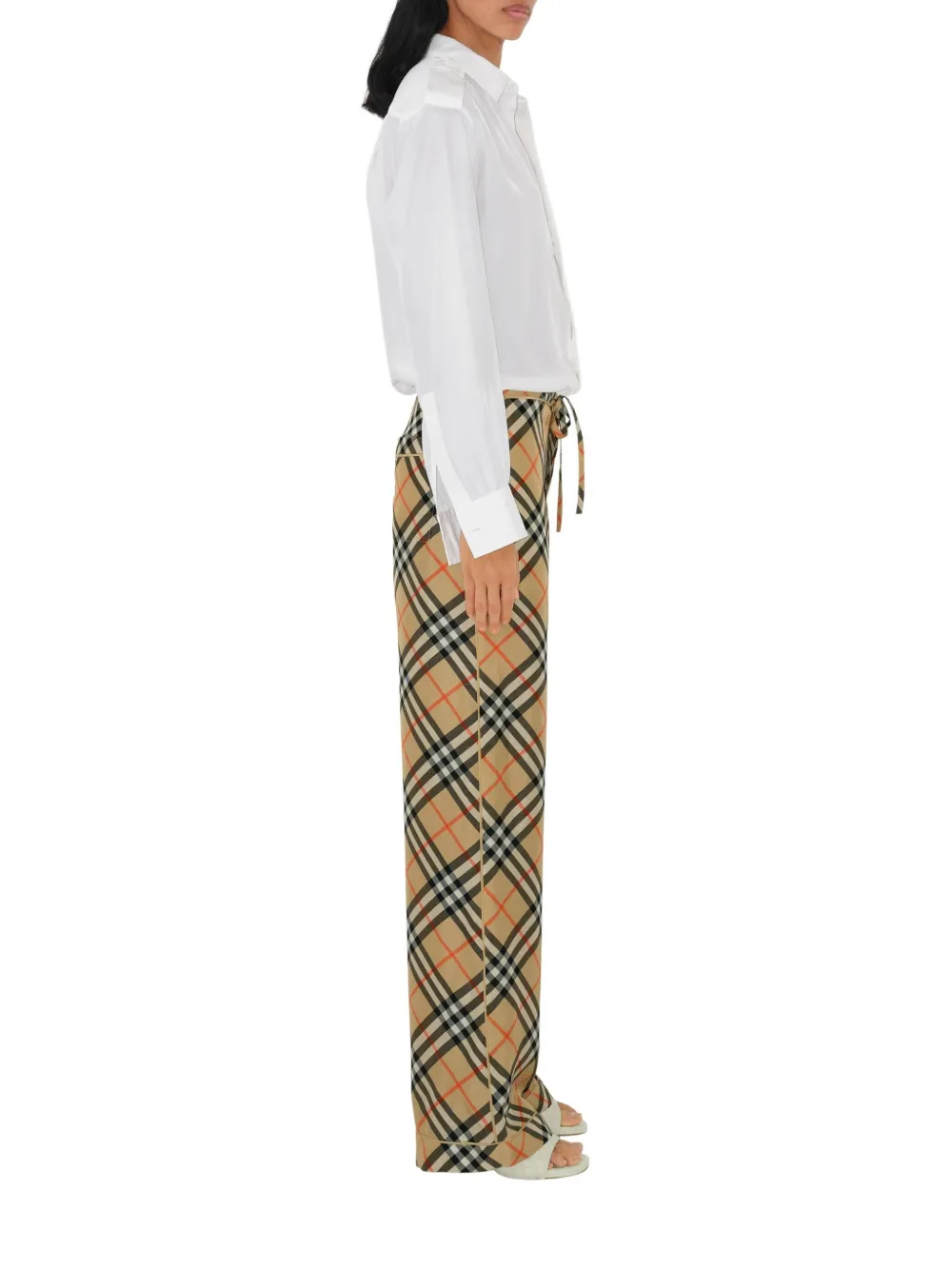 Burberry Nova Check Silk Pyjama Trousers In ニュートラル