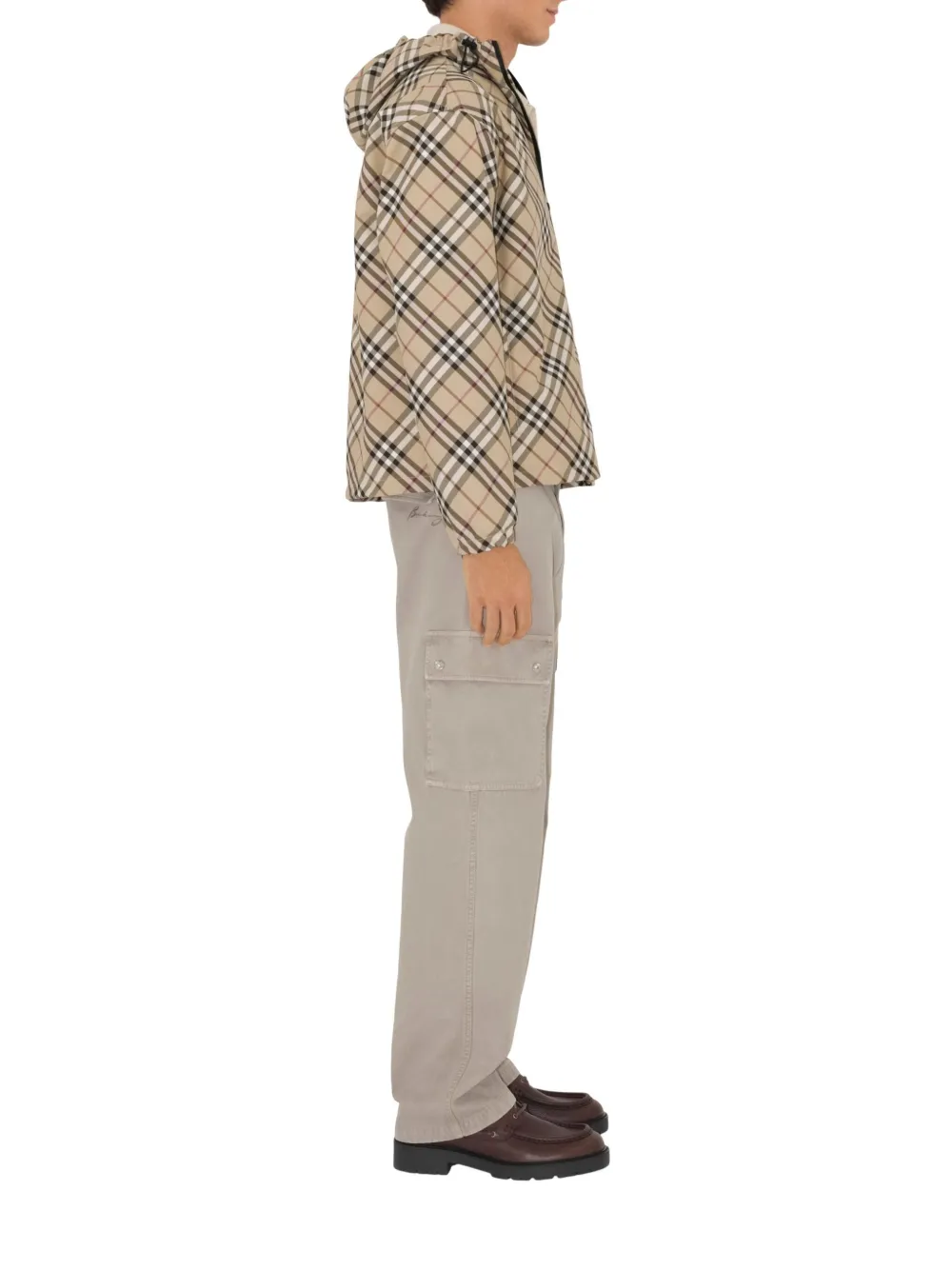 Burberry Men Embroidered Polyester Reversible Jacket In Neutrals