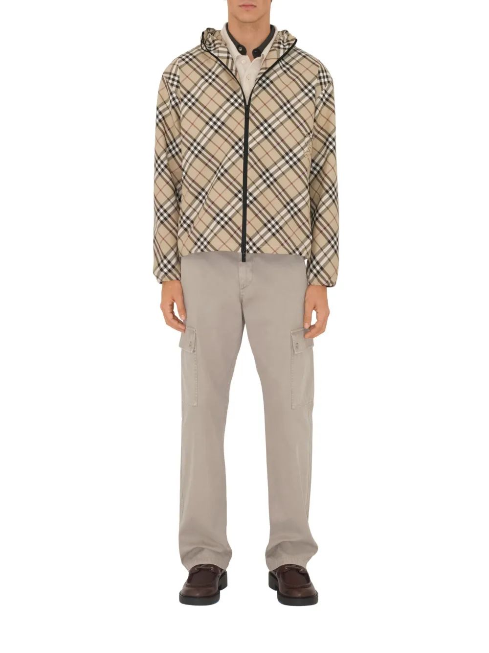 Burberry Men Embroidered Polyester Reversible Jacket In Neutrals