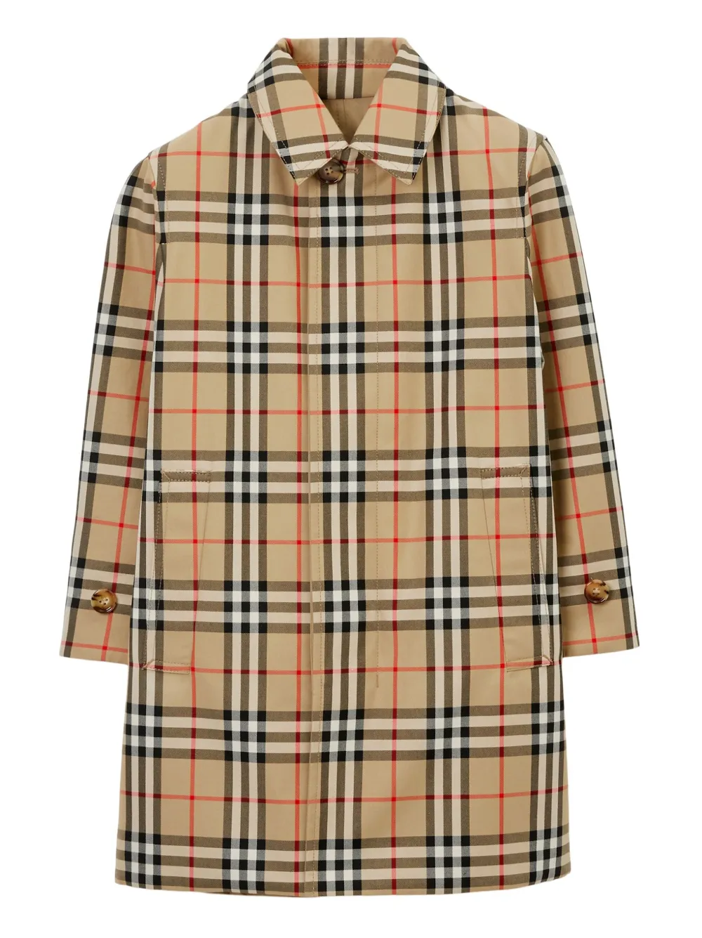 Burberry Kids Omkeerbare geruite jas Beige