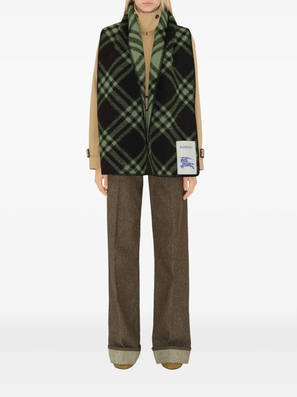 Burberry Geruite sjaal Groen