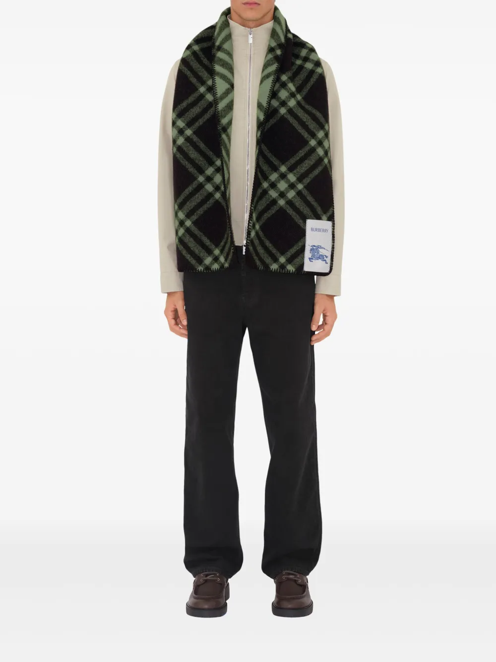 Burberry Geruite sjaal Groen