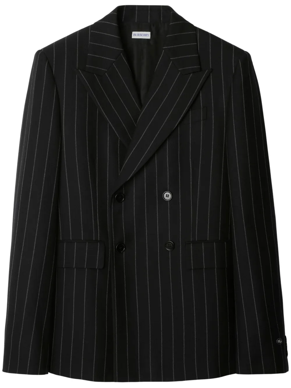 Burberry Wollen blazer met krijtstreep Zwart