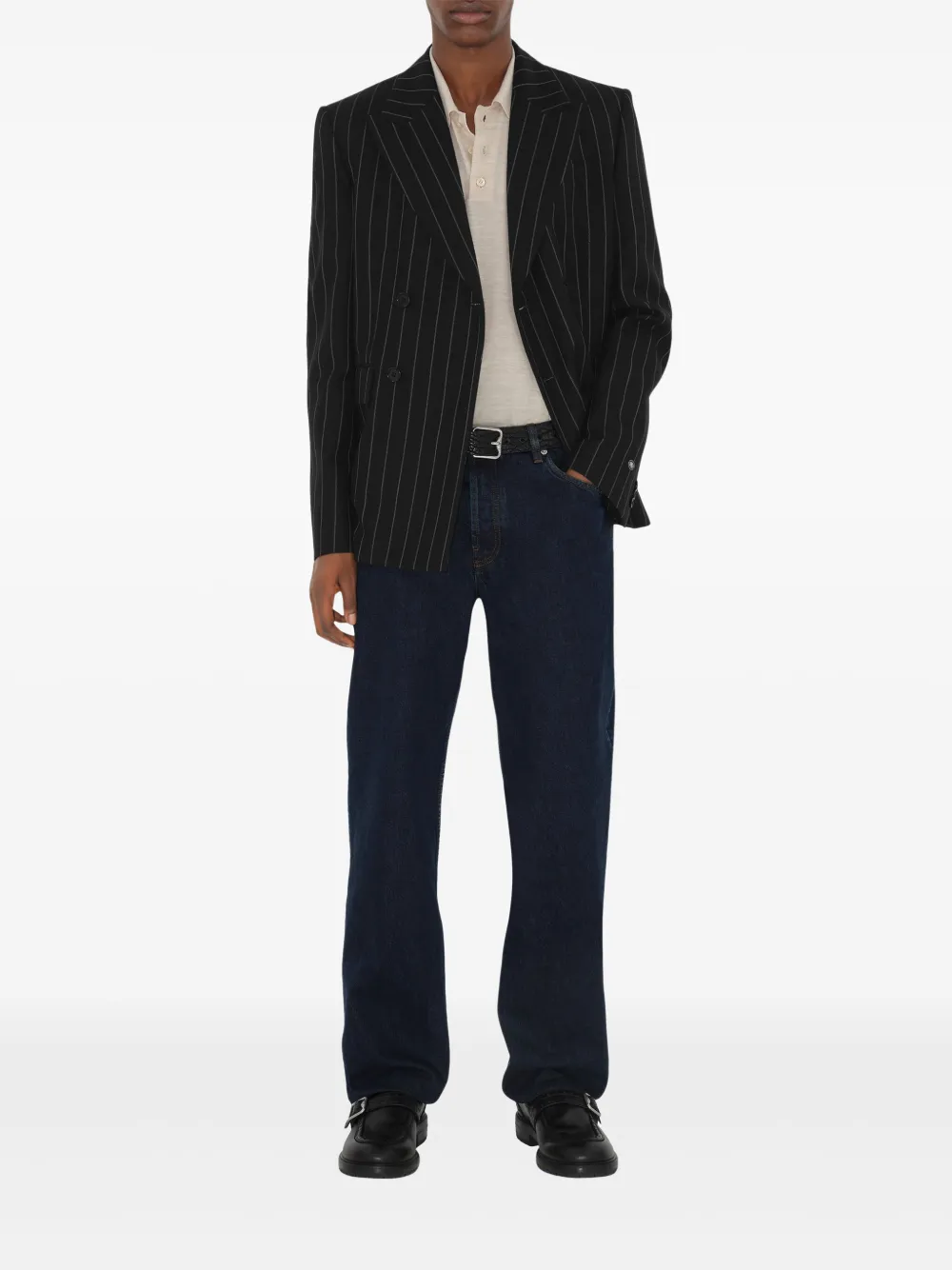Burberry Wollen blazer met krijtstreep Zwart