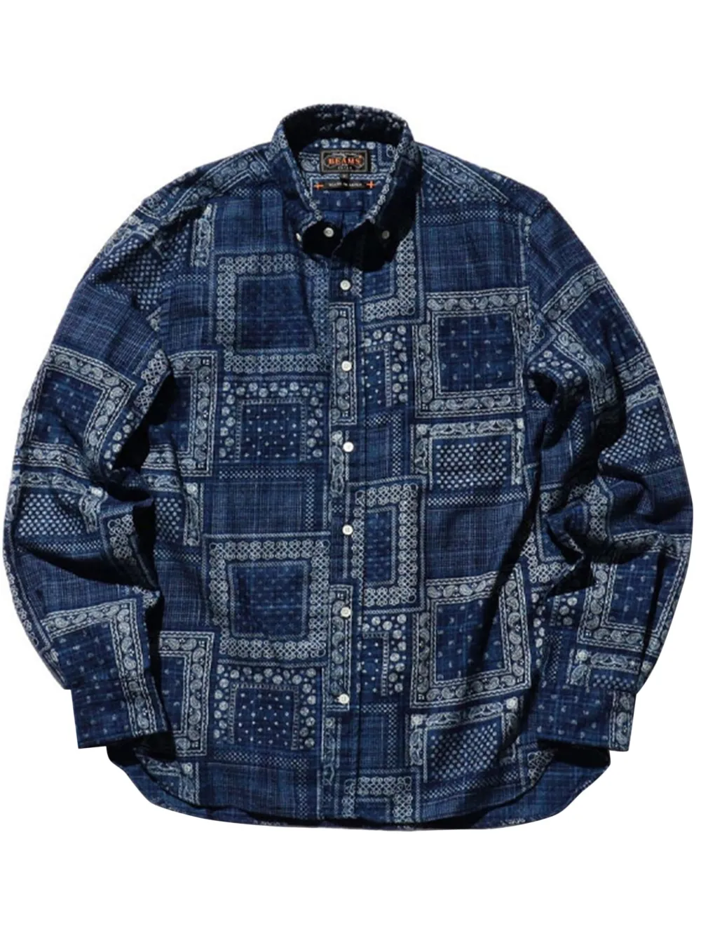 BEAMS PLUS Discharge Print 衬衫 | 蓝色 | Image 1