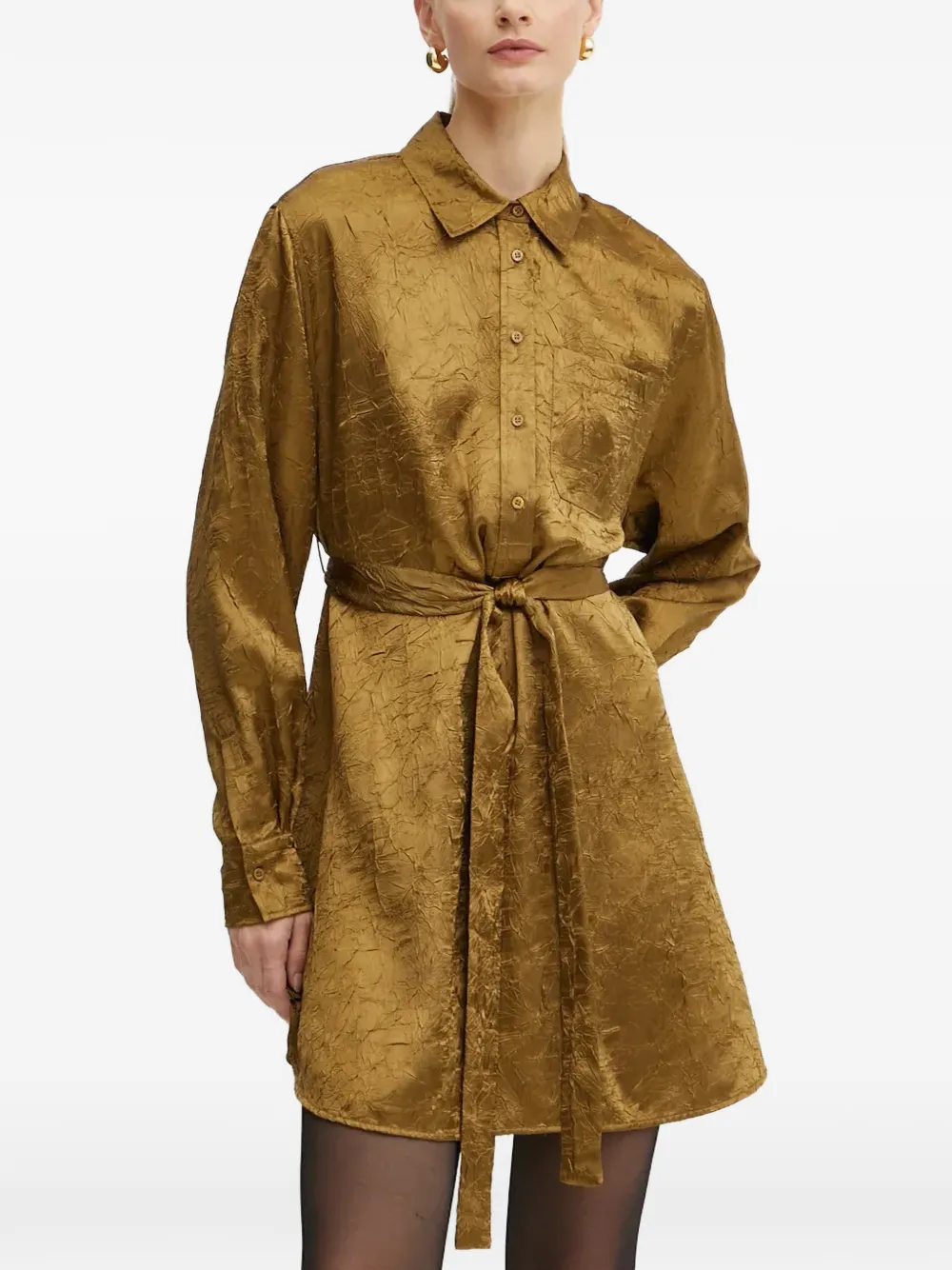 PINKO Chemisier corto con colletto a punta - Verde