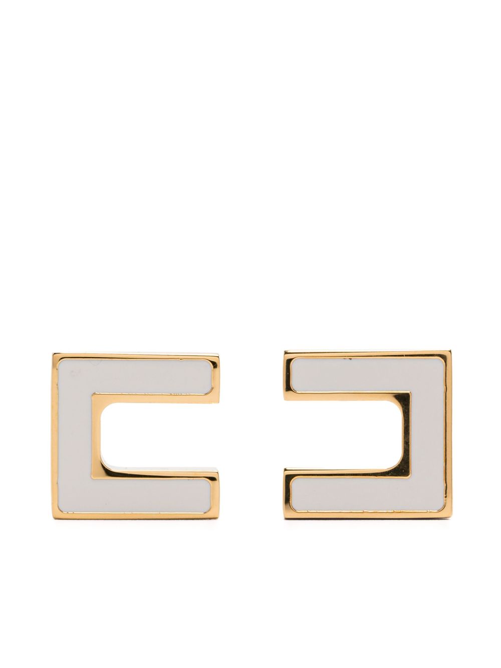 Elisabetta Franchi logo earrings - Gold