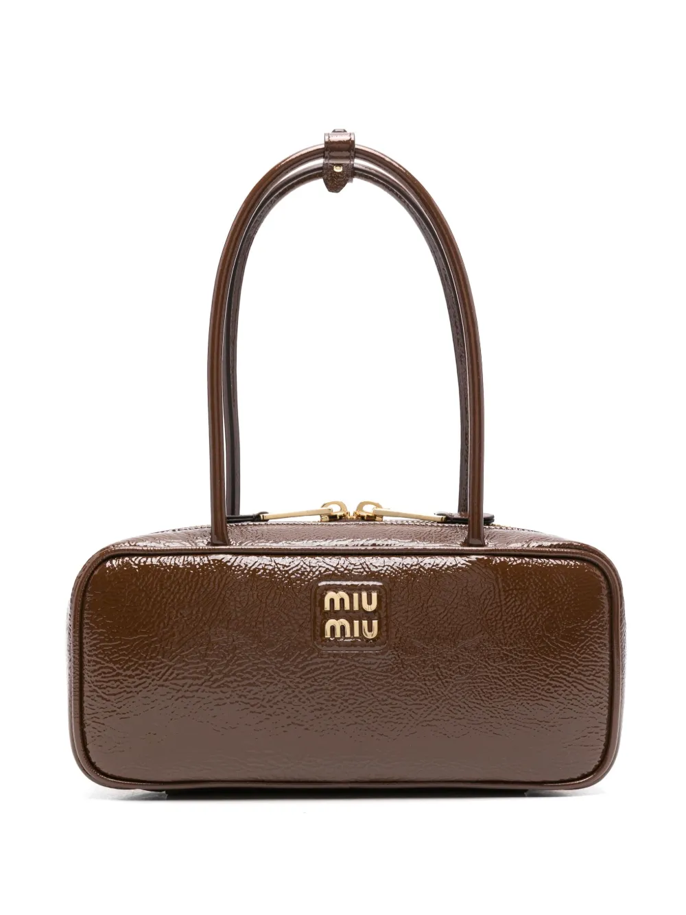 Miu Leren schoudertas Bruin