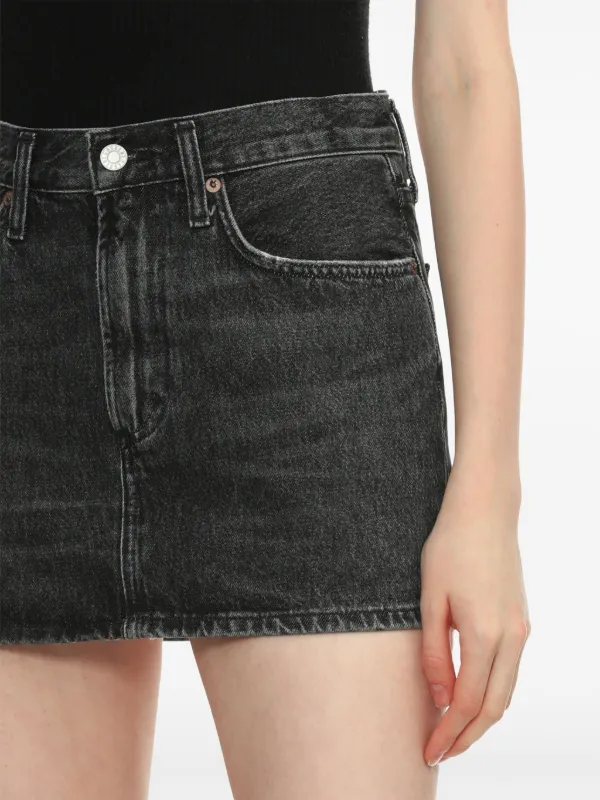 AGOLDE Denim Mini Skirt | Black | FARFETCH
