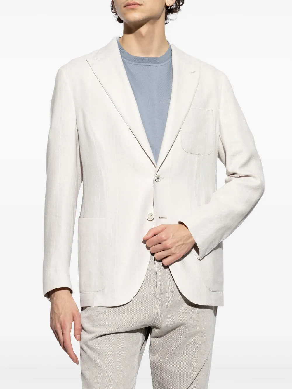 Eleventy Gestreepte blazer Wit