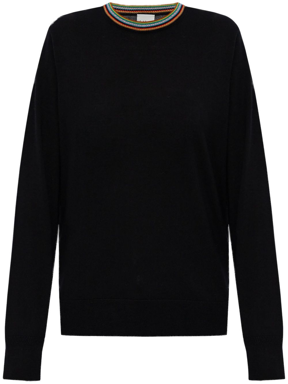 Paul Smith striped-trim sweater - Black