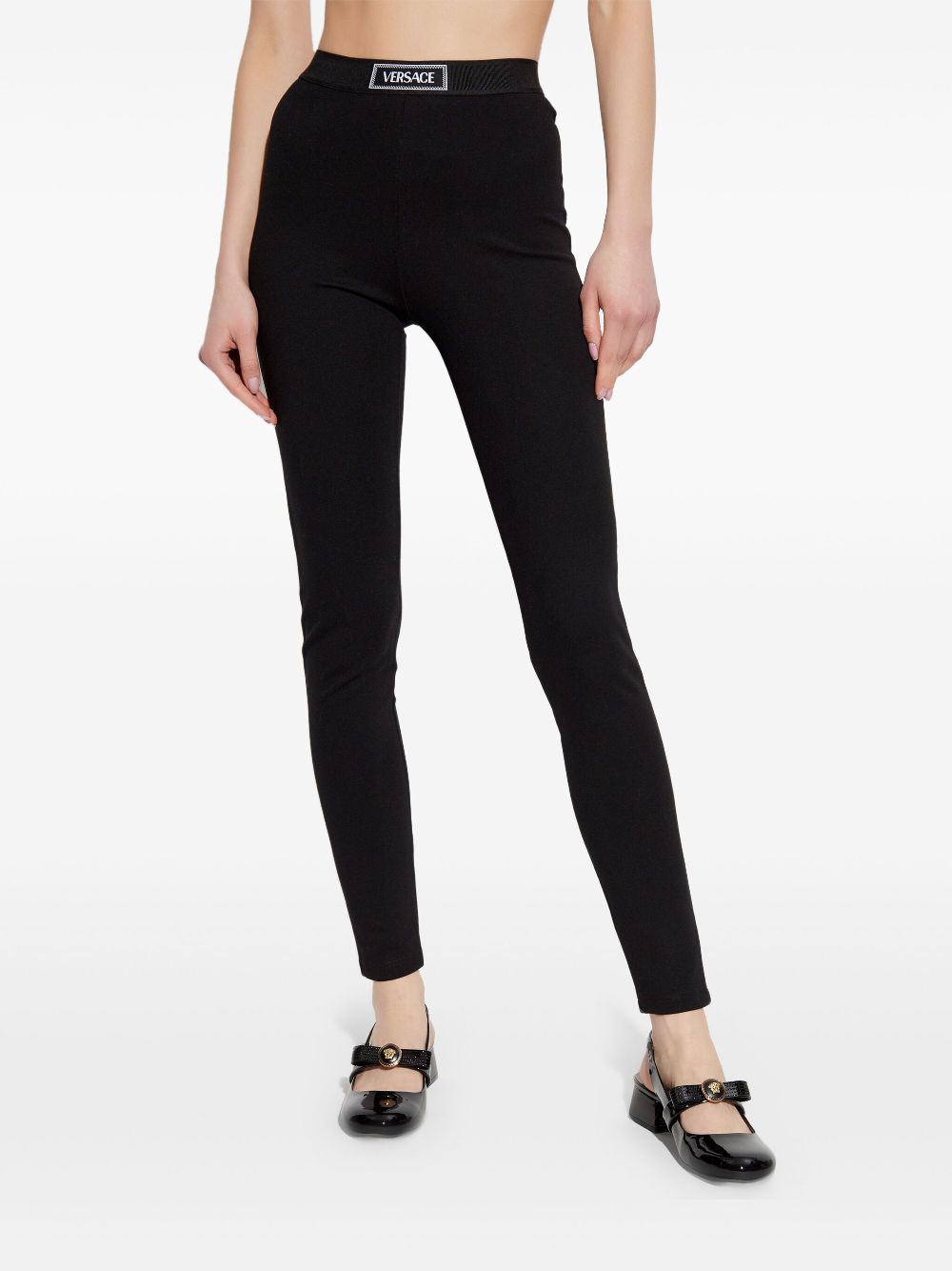 Versace elasticated-waist leggings - Zwart