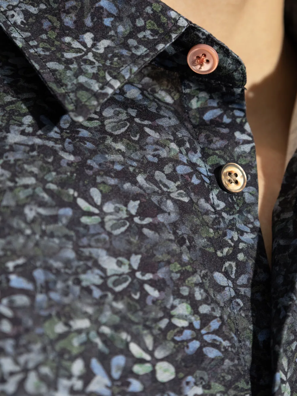 Ps By Paul Smith Ps Paul Smith Tailored Fit Textured Floral Printed Shirt In Blau