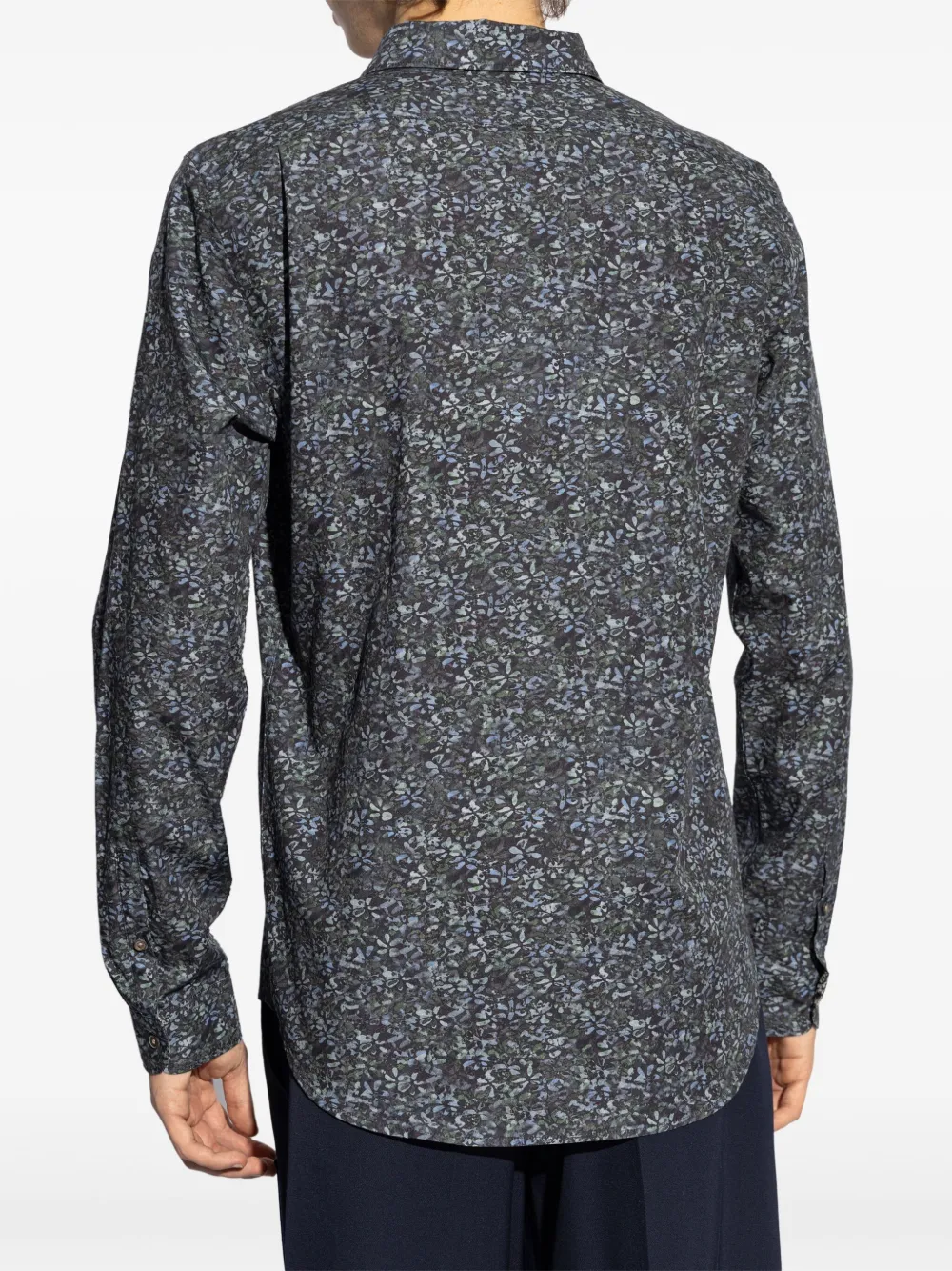 Ps By Paul Smith Ps Paul Smith Tailored Fit Textured Floral Printed Shirt In Blau