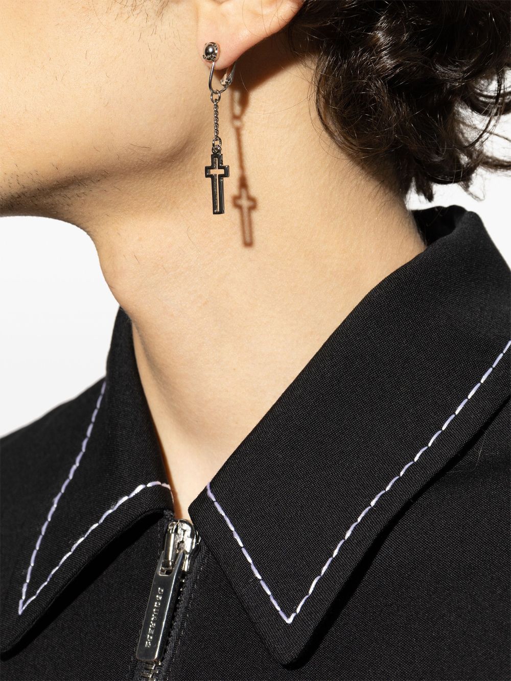 DSQUARED2 cross-charm earring - Silver