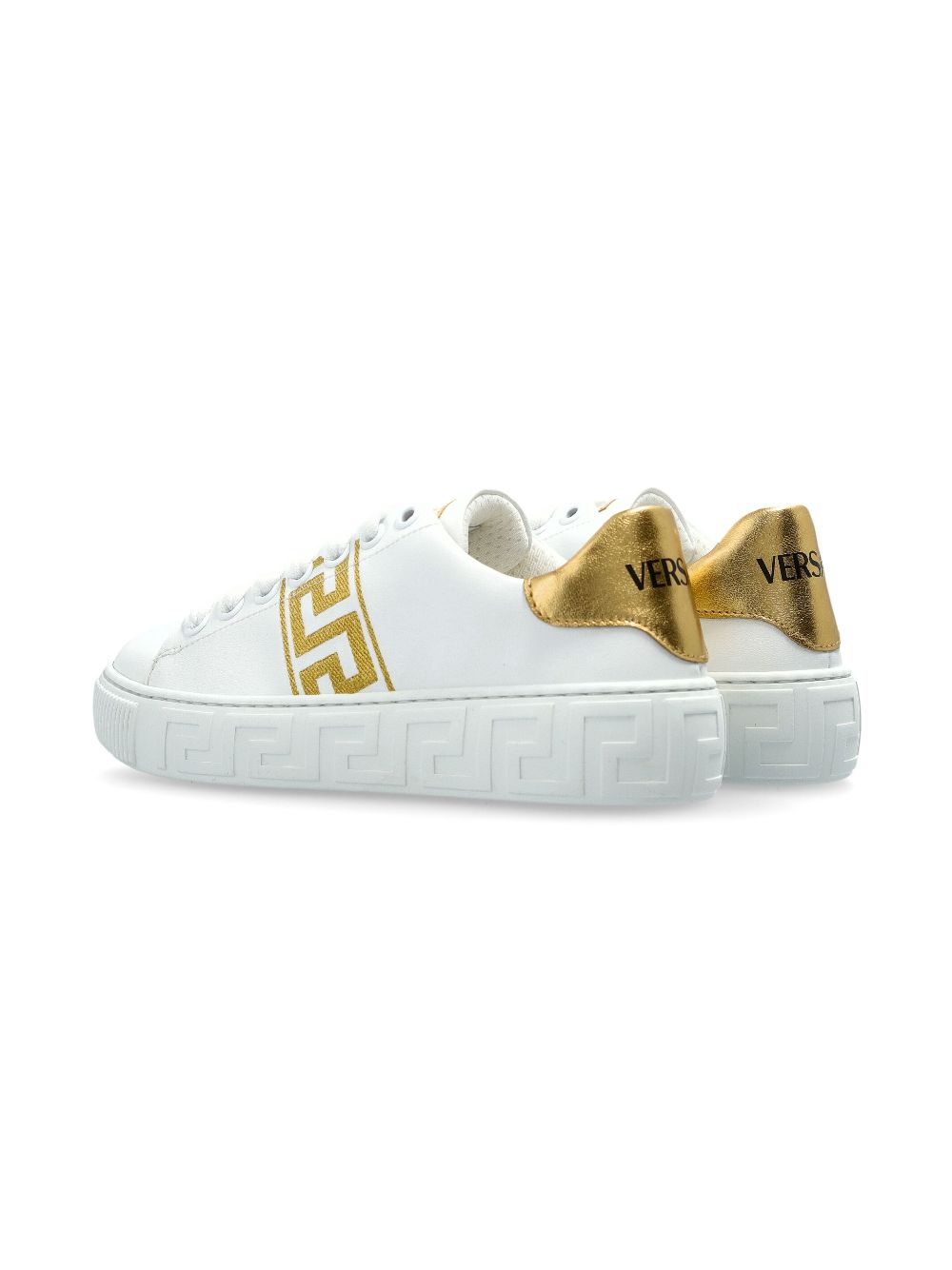 Versace Kids Greca sneakers met borduurwerk Wit