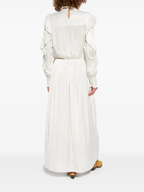 【送料&関税込】Isabel Marant Sharlene Long Dress Sharlene lace-trimmed maxi dress in white - Isabel Marant