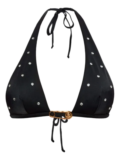 Versace crystal-embellished bikini top