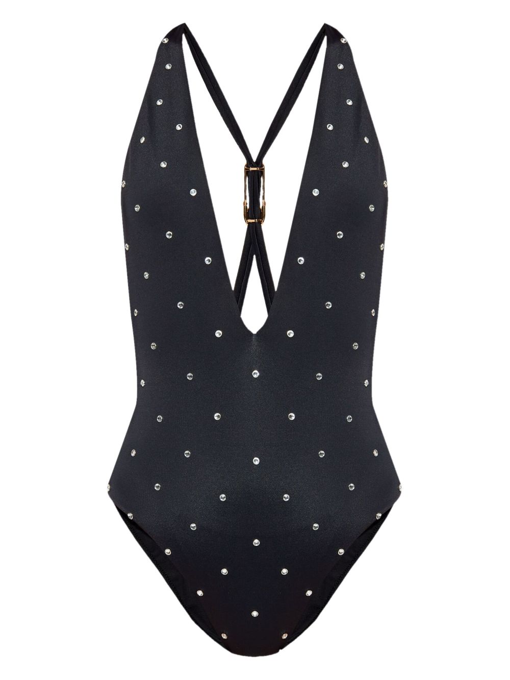 Versace crystal-embellished swimsuit - Black