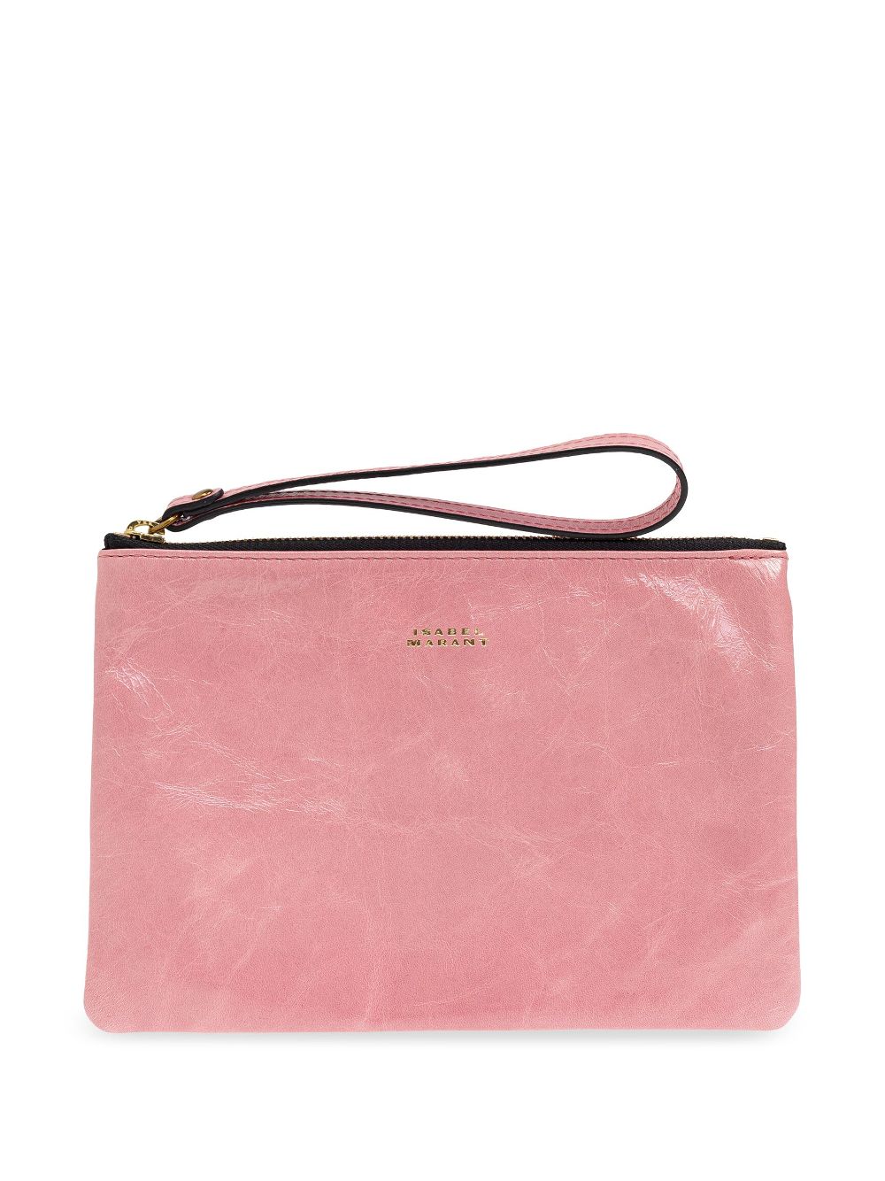 ISABEL MARANT logo-print clutch bag - Pink