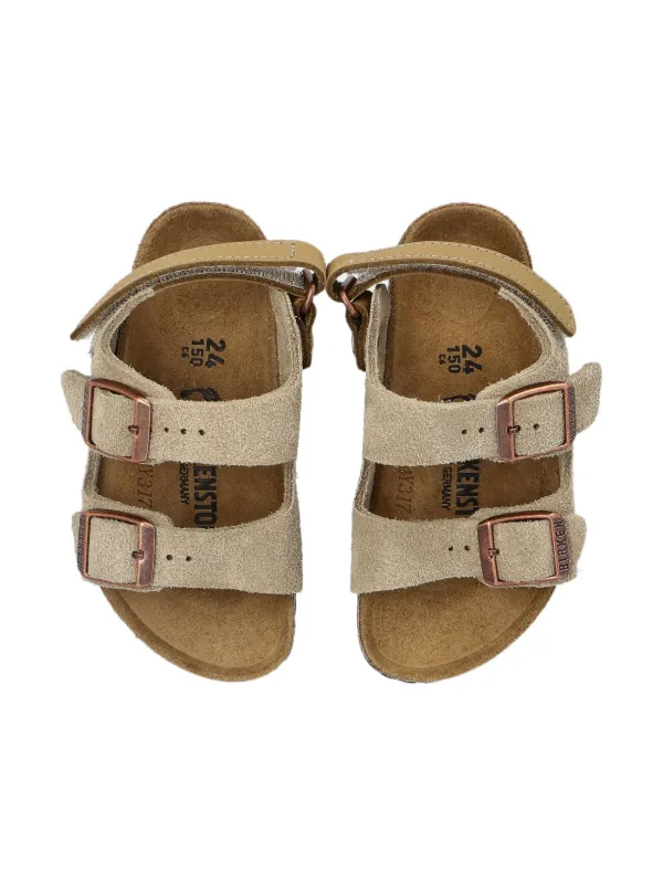 Birkenstock Kids Milano HL Suede Sandals | Neutrals | FARFETCH display picture 1
