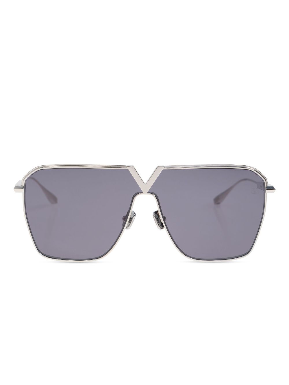 VALENTINO GARAVANI EYEWEAR Zonnebril met oversized montuur Zilver