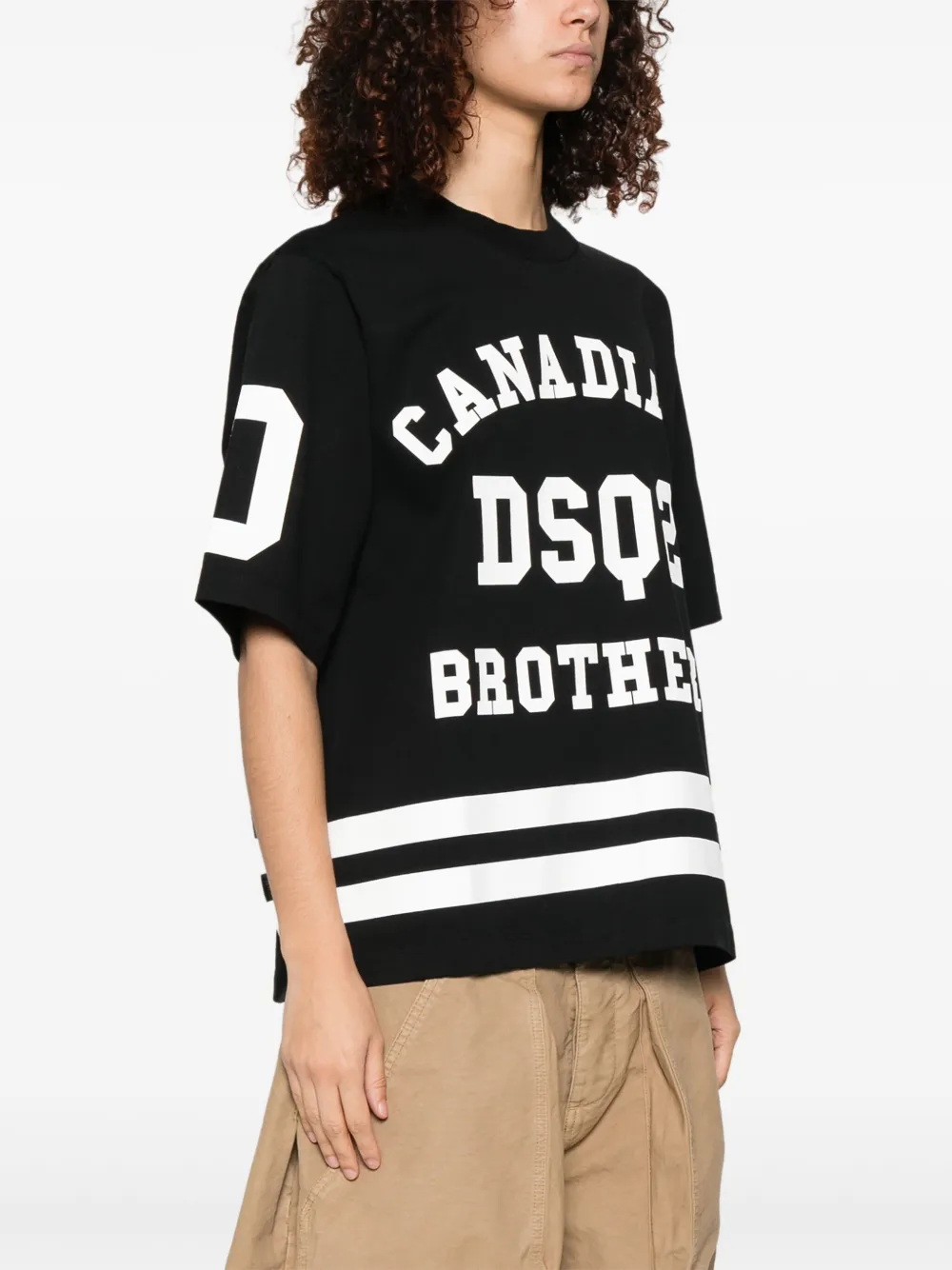 DSQUARED2 T-shirt met logoprint Zwart