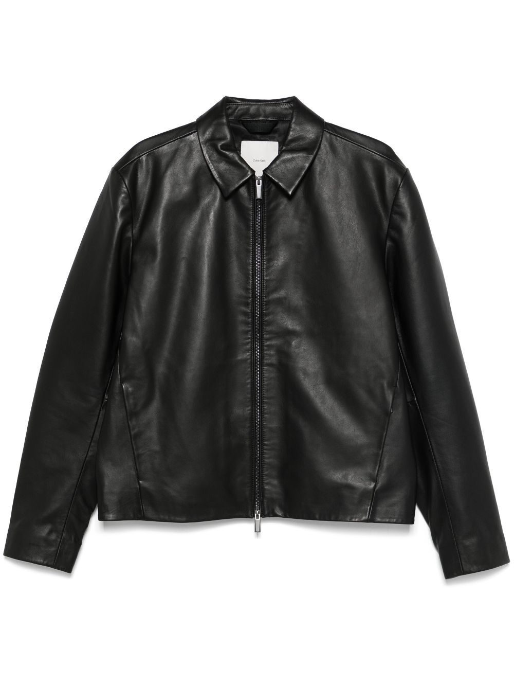 Calvin Klein leather shirt jacket - Black