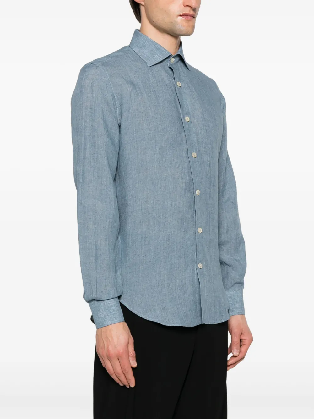 Eleventy Linnen overhemd Blauw