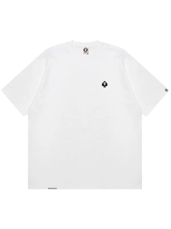 A BATHING APE ホワイト Tシャツ M AAPE BY *A BATHING APE® Logo Appliqué Cotton t-shirt | Yellow