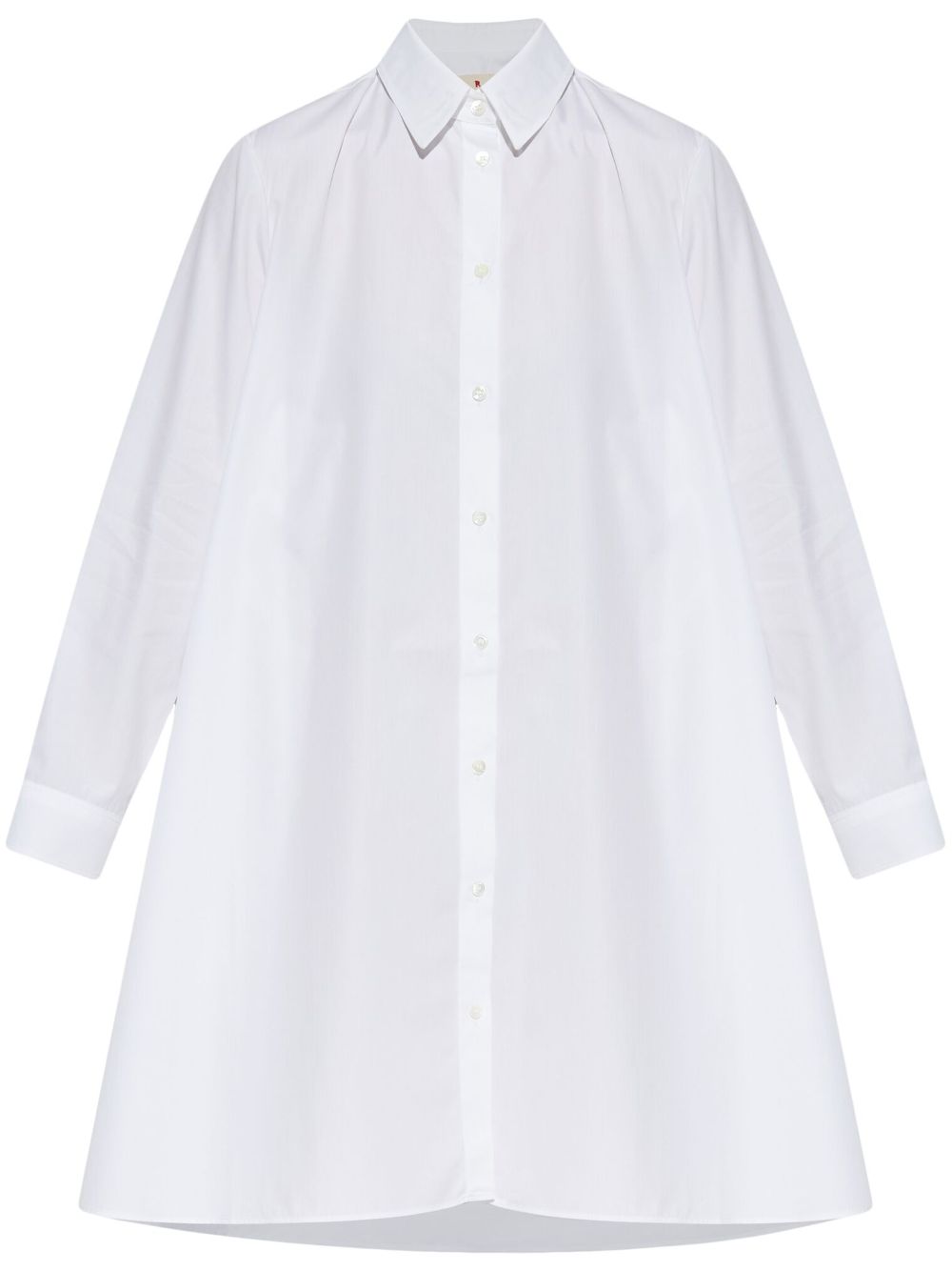 Marni logo-embroidered shirt dress - White