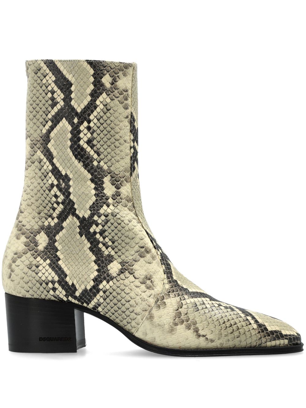 DSQUARED2 55mm snake-print ankle boots Neutrals