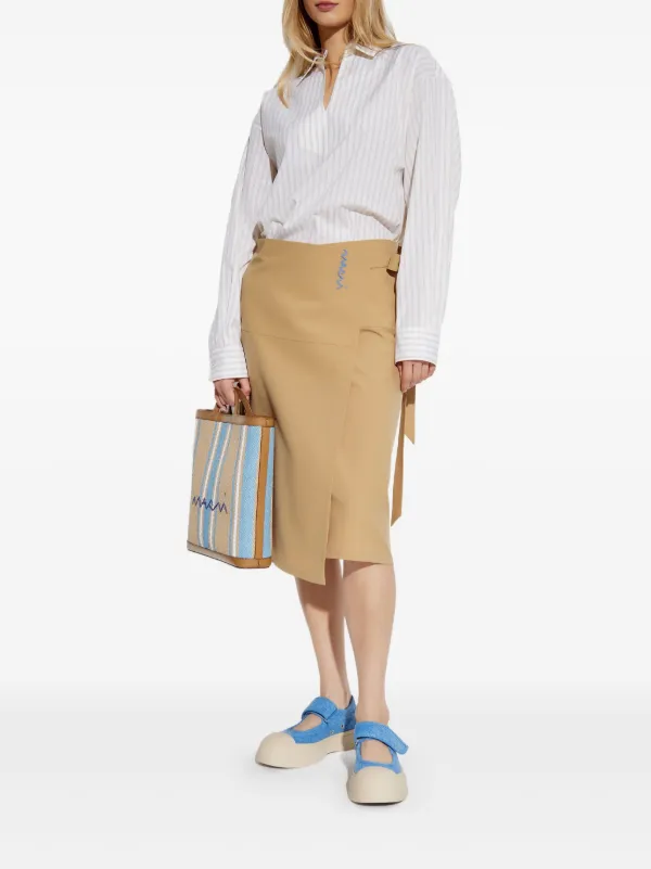 Marni Wrap Tie Skirt | Neutrals | FARFETCH HK