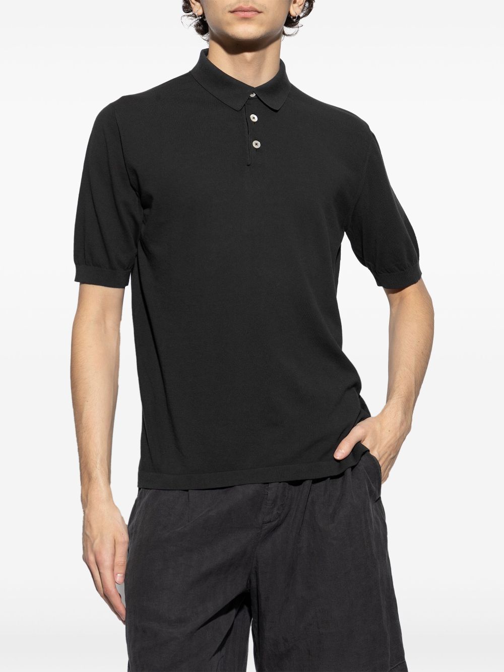 Eleventy cotton polo shirt - Zwart