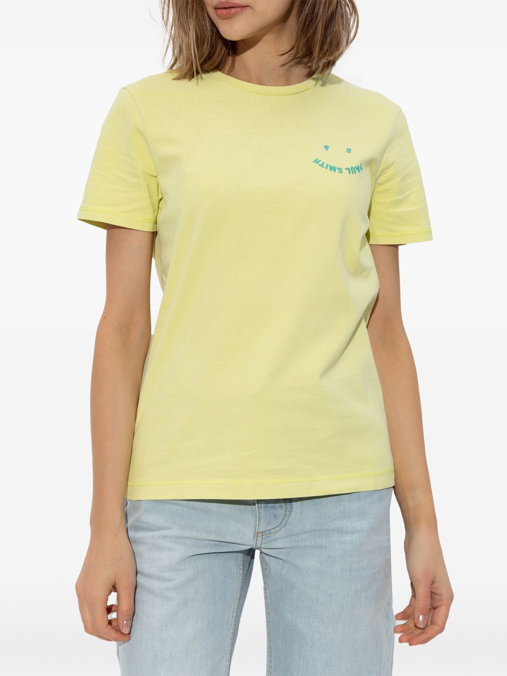 PS Paul Smith logo-embroidered T-shirt - Geel