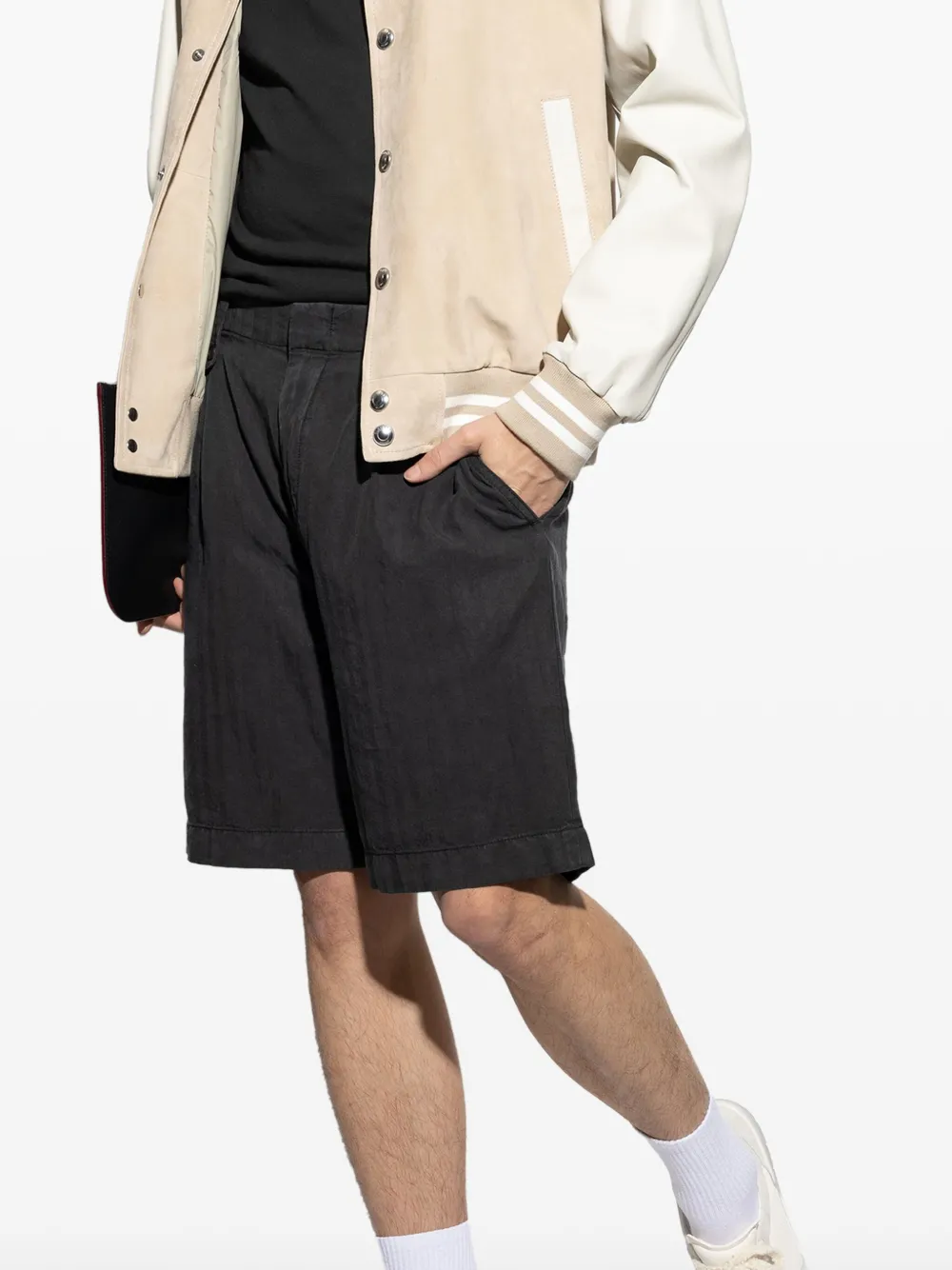 Eleventy Lyocell shorts Grijs