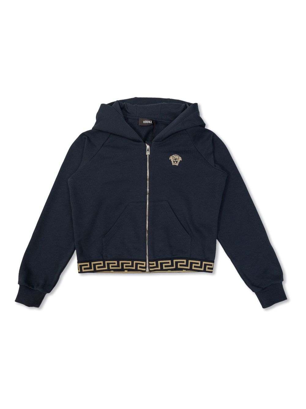 Versace Kids Medusa-embroidered hoodie - Blue