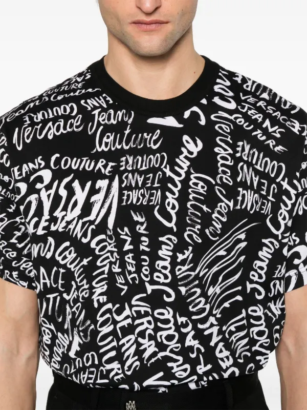 VERSACE JEANS COUTURE 柄入りTシャツ VERSACE JEANS COUTURE LOGO PRINT T SHIRT-COBALT BLUE. | eBay