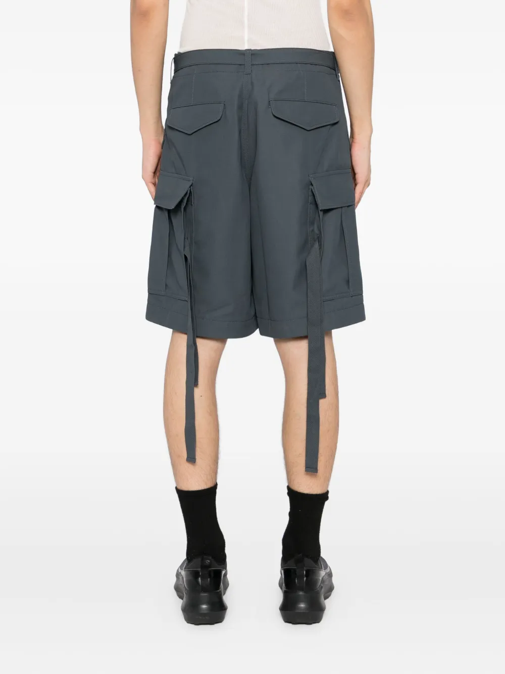 sacai Katoenen twill shorts Blauw