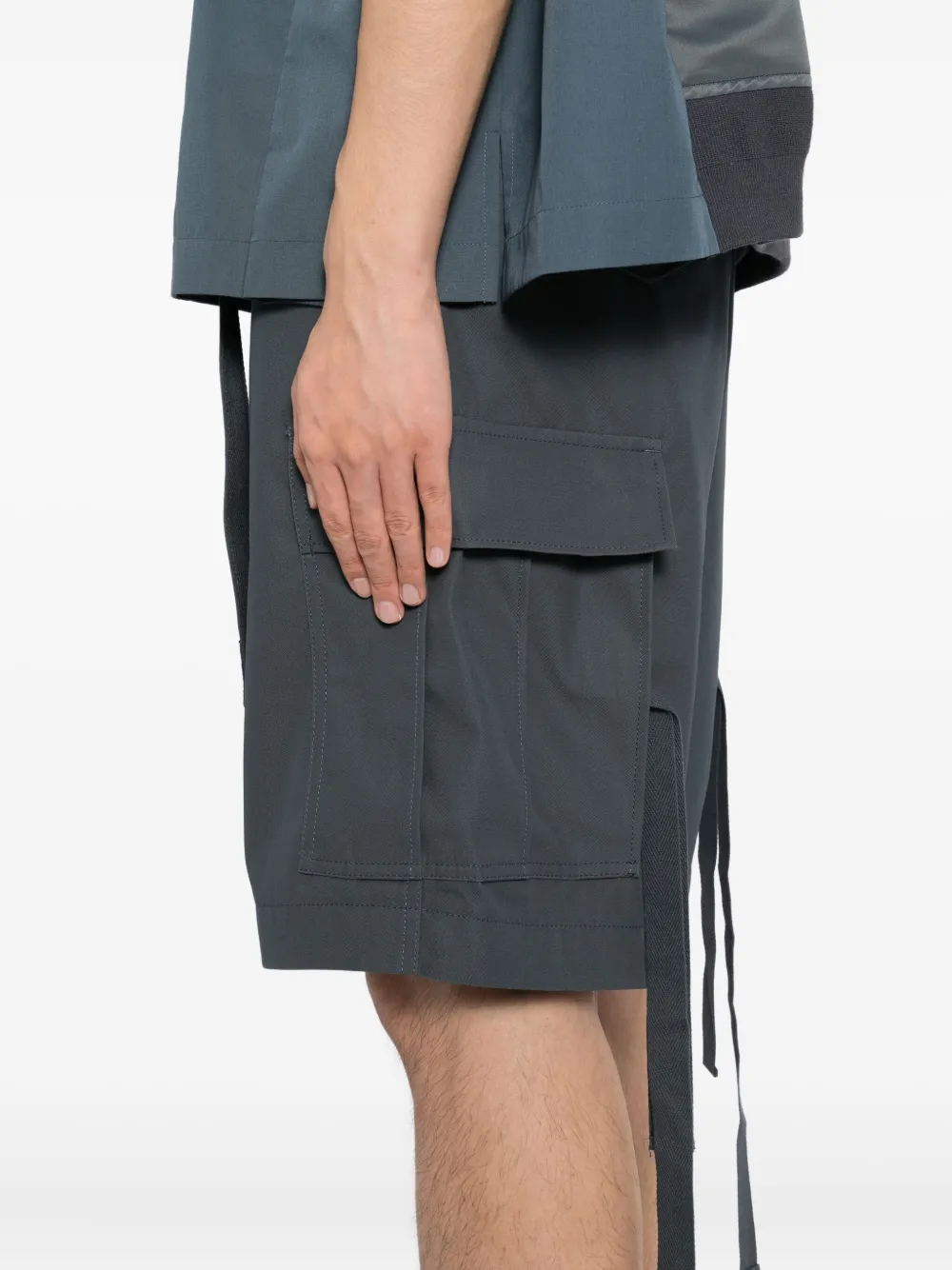 sacai Katoenen twill shorts Blauw