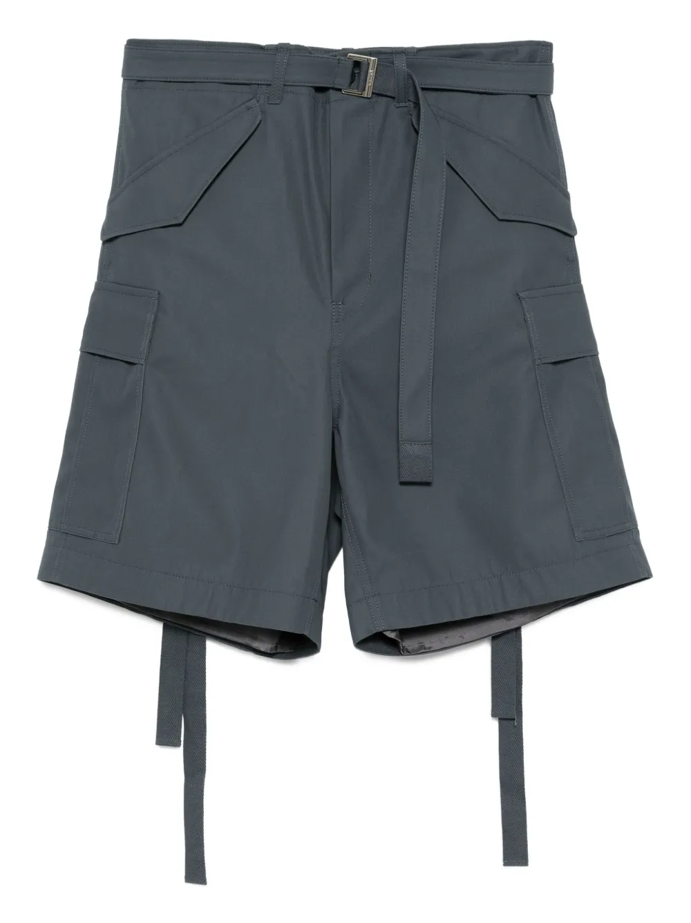 Sacai Katoenen twill shorts Blauw