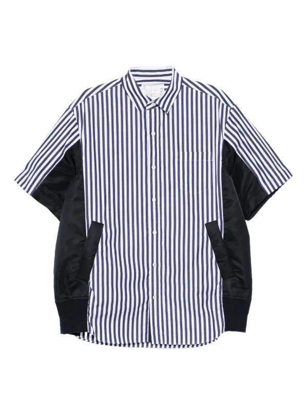 sacai ストライプシャツ sacai - sacai 20ss ドッキングストライプシャツの通販 by