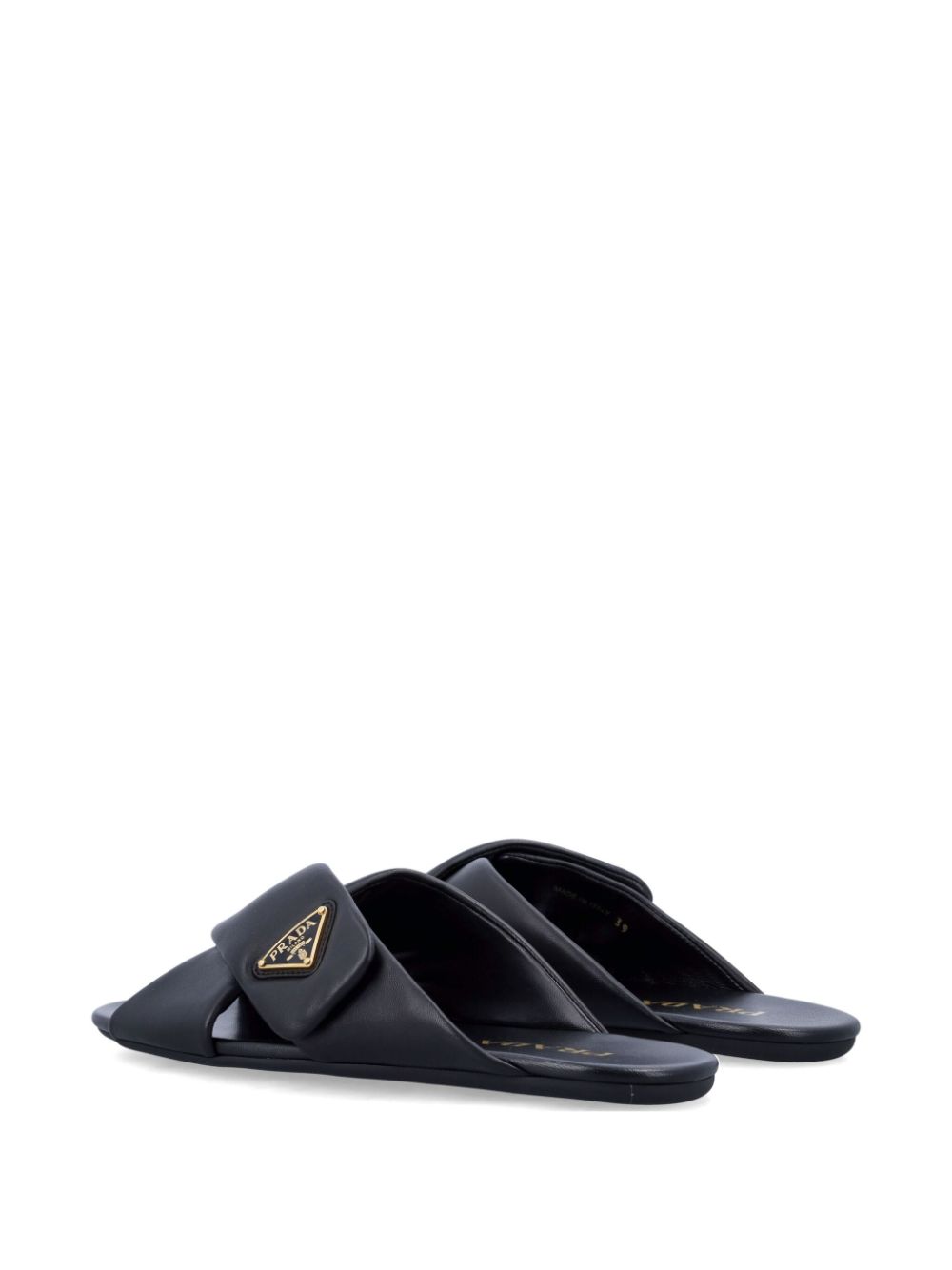 Prada criss-cross logo slides Zwart