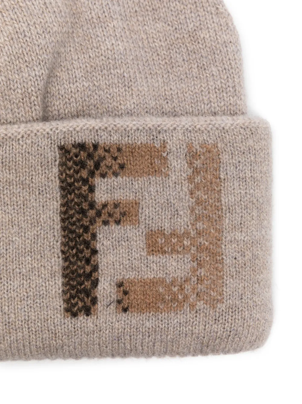 FENDI Muts met jacquard logo - Beige