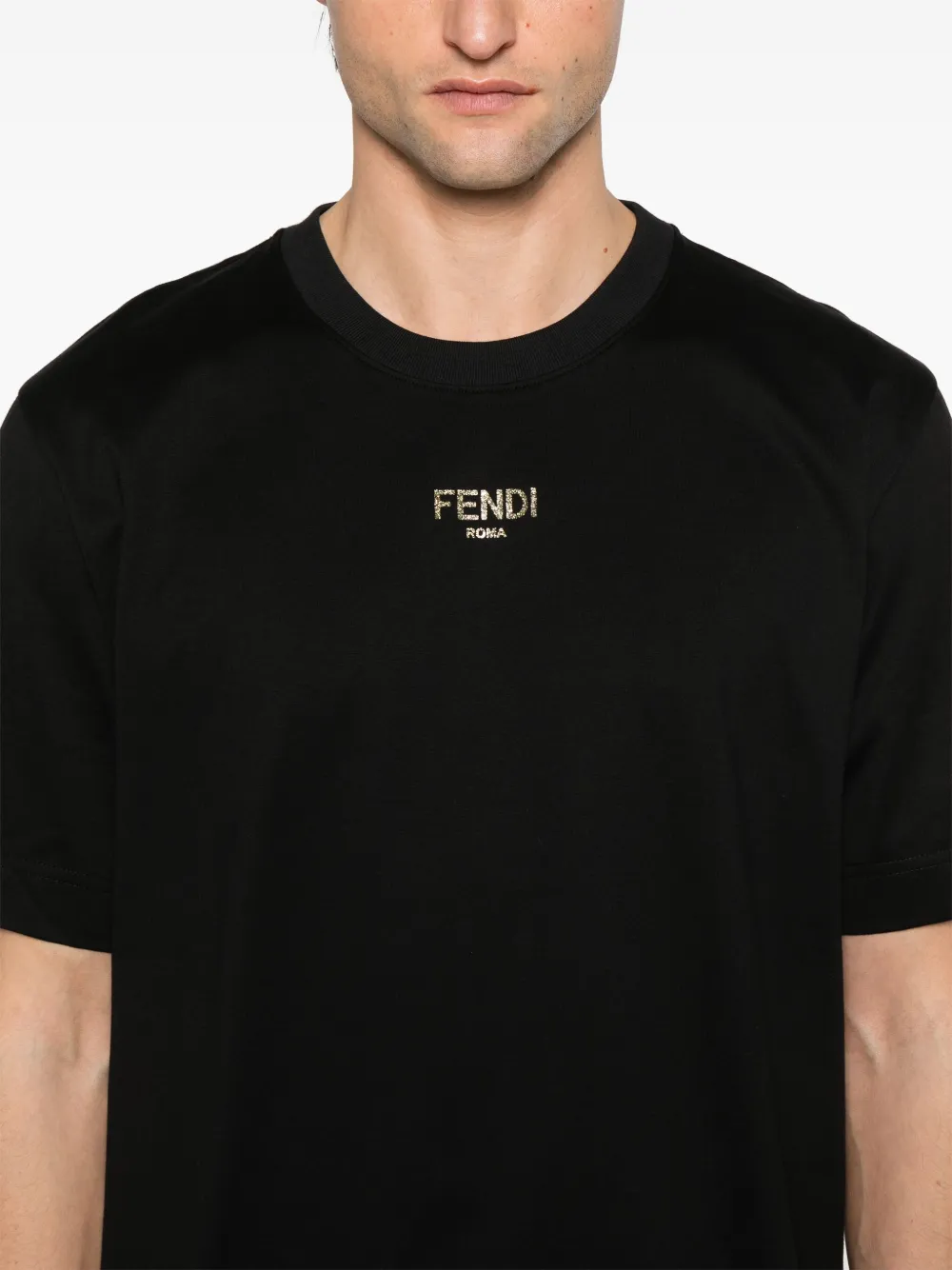 FENDI T-shirt met logoprint Zwart