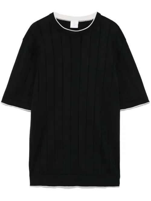 T-shirt à bord en maille nervurée - Eleventy - Modalova